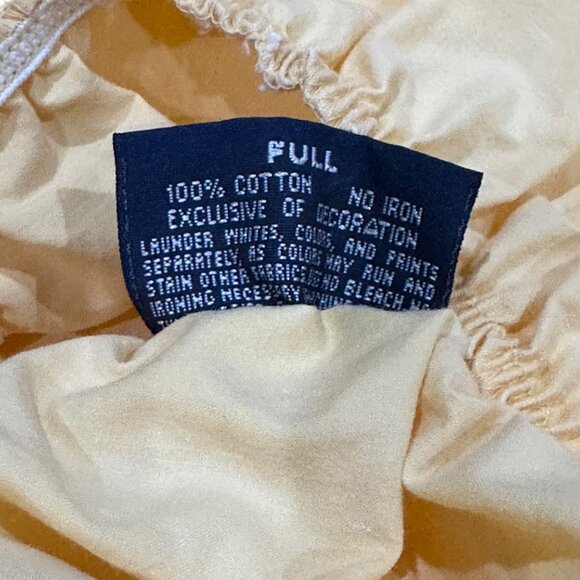 Vintage Ralph Lauren Home Yellow Cotton Ruffle 3 Piece Sheet Set Full Fitted Pil - Picture 12 of 15